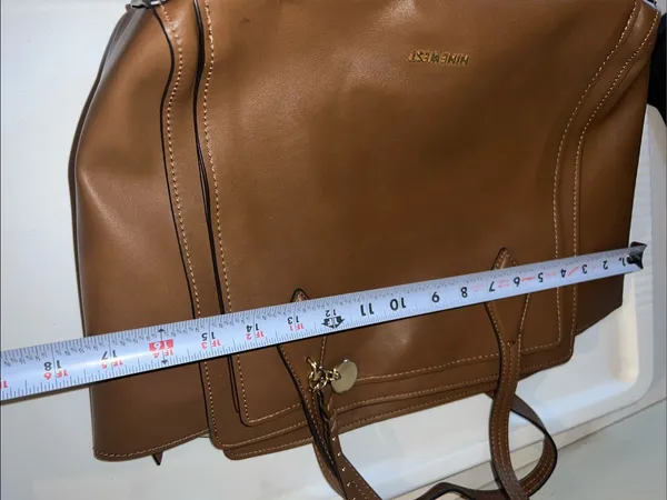 Nine West Cognac Brown Structured Tote - Image 9