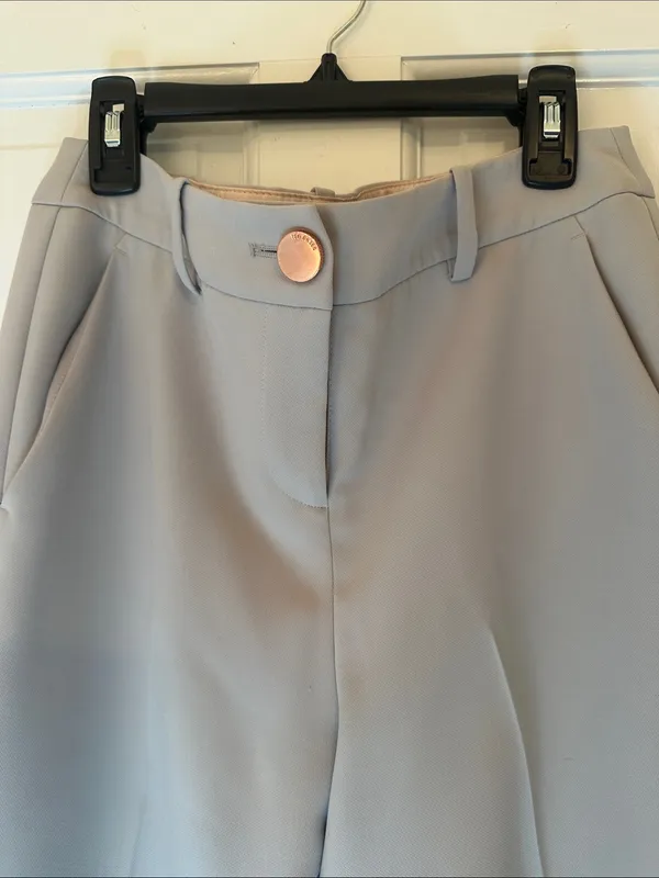 Ted Baker Pale Gray Dress Trousers with‎ Rose Gold Button size 1 (US4) EUC - Image 3