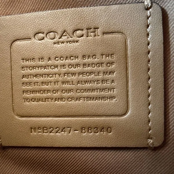 Coach Lori Carryall Tote Shoulder Bag Chalk Cream Pebbled Leather Turnlock Zip - Image 2