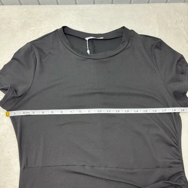 Cupshe Black Ruched Side Midi Tee Dress Size XL‎ - Image 7