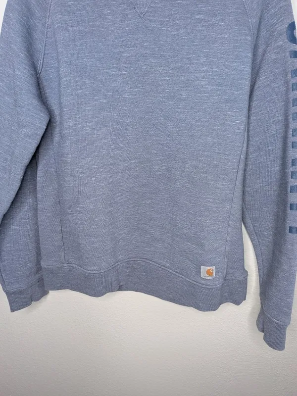 Carhartt L Women's Relaxed Fit Midweight Crewneck Block Logo Sleeve Sweater - Image 3