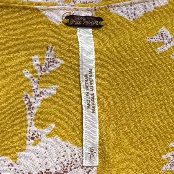 Free People French Quarter Yellow Floral Print Wrap Dress Cottagecore Fairy S - Image 8