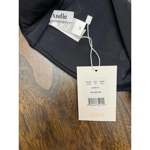 NWT Andie Swim Black The Scala Strapless Swimsuit Top Size Medium - Image 6