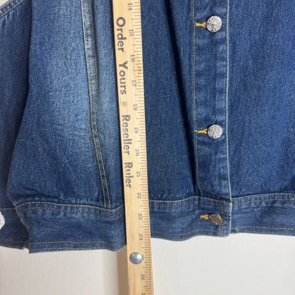 Indigo Thread Co. Women's Denim Vest Crochet Lace Back Blue Size XL - Image 6