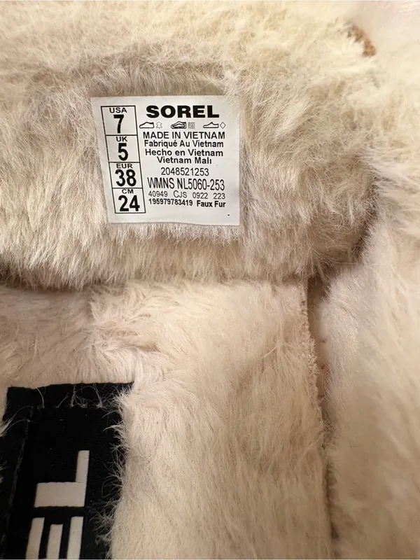 Sorel Sz 7M Tan/Beige Viibe Clog Suede Cozy Slip On Platform Mules - Image 6
