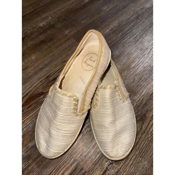 Jack Rogers Preppy Designer Quiet Luxury Loafer Flats‎ Gold Sneakers 5.5 - Image 2