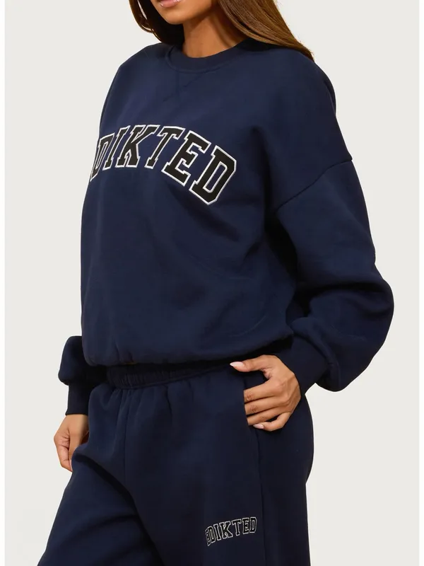 NWT Edikted Major Logo Embroidered Oversized Sweatshirt size small - Image 4