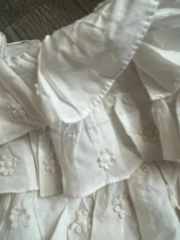 Farm Rio White Ruffled Crop Top XS - Image 16