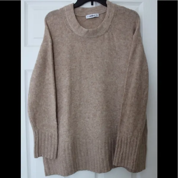 Zara | Beige Soft Crew Neck Knit Sweater - Image 2