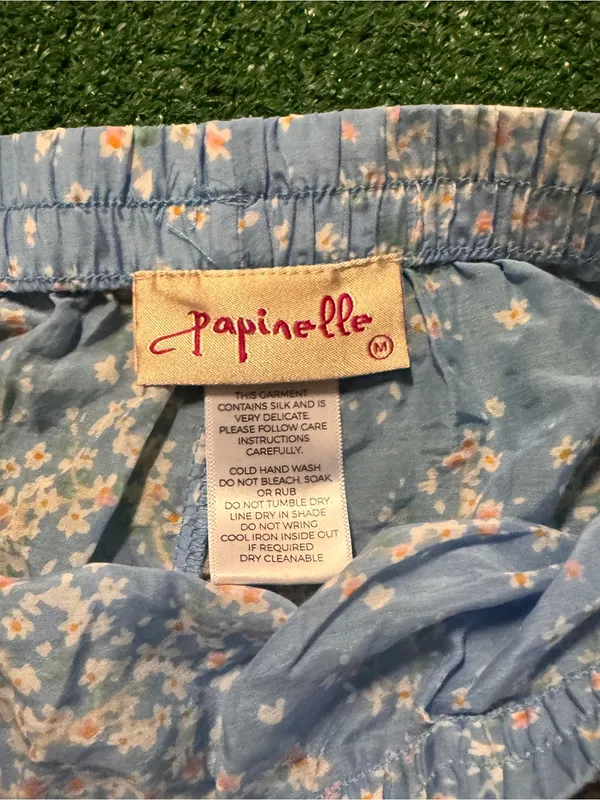 Light Blue Floral sleep short with Elastic Waist - Image 2