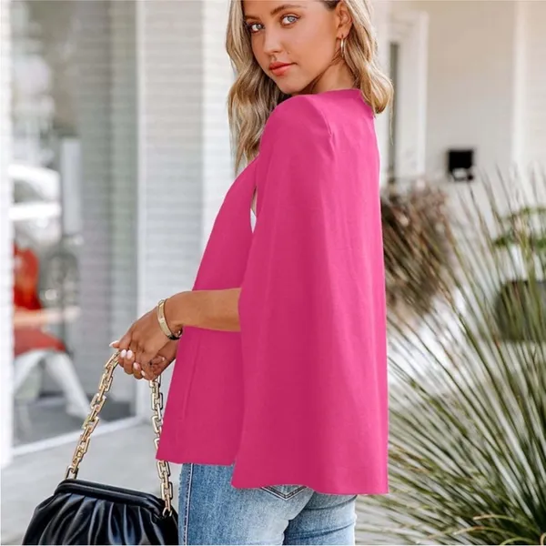 ZARA CAPE BLAZER JACKET W/ SLITS BLOGGERS pink NEW - Image 4