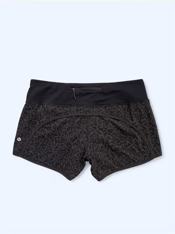 Lululemon Run Times shorts 4” black gray print running gym training activewear 8 - Image 4