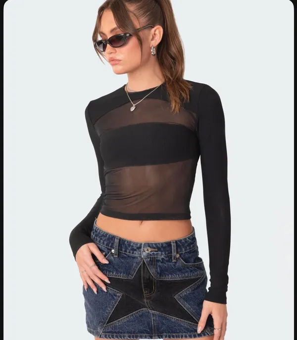 Edikted Mesh Long Sleeve - Image 3