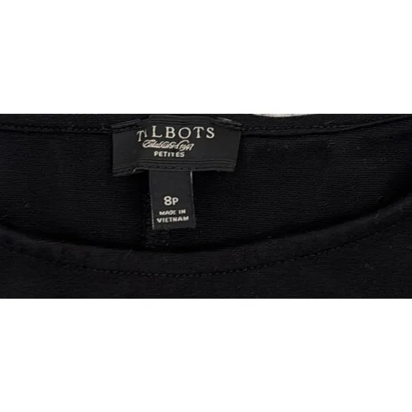 Talbots Crew Neck Classic Capsule Stretch Fitted Long Sleeve Black Dress Size 8 - Image 5