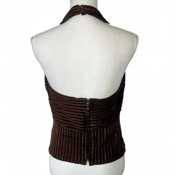 Vintage Cache Beaded Halter Top - Image 3