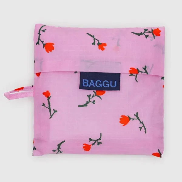 Standard BAGGU Reusable Tote Bag in Painted Wildflower Print Folds to 5x5” NWT - Image 3