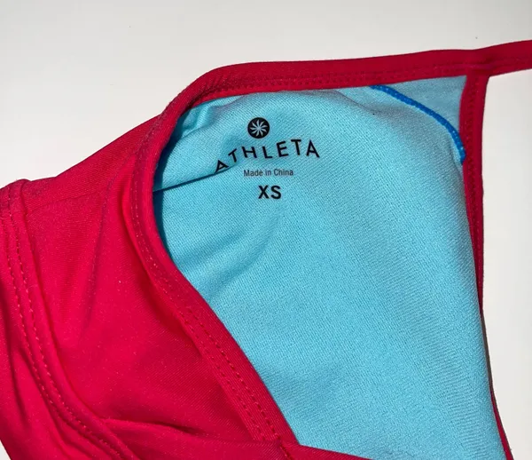 Athleta Hot Pink Ruched Keyhole Back Unlined Sports Bra - Image 7