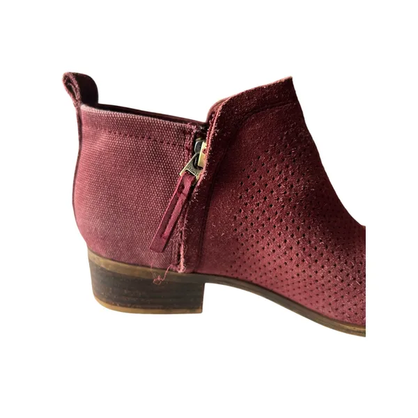 Tom’s burgundy Deia side zipper ankle boots size 7 - Image 2