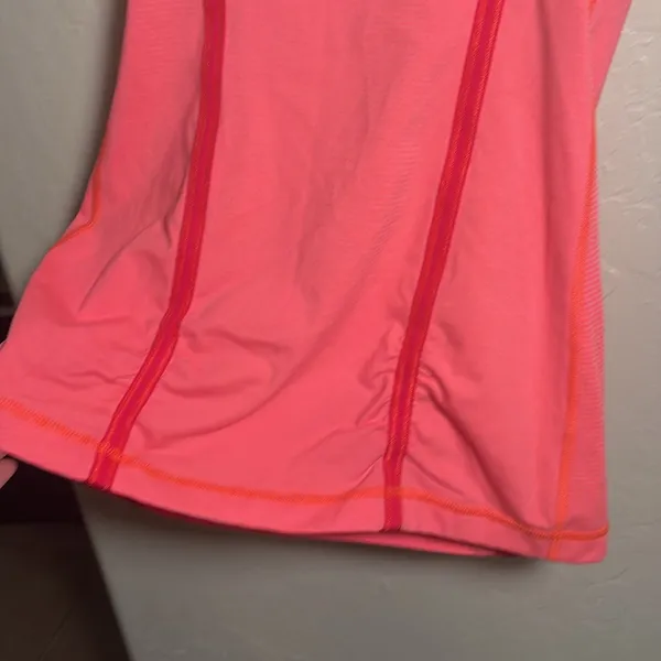 lululemon wholehearted striped NEON orange & red striped tank - Image 4