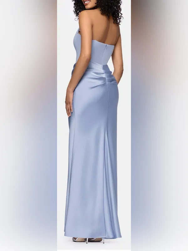 NWOT Betsy & Adam strapless mixed media periwinkle blue gown Sz 8 - Image 2