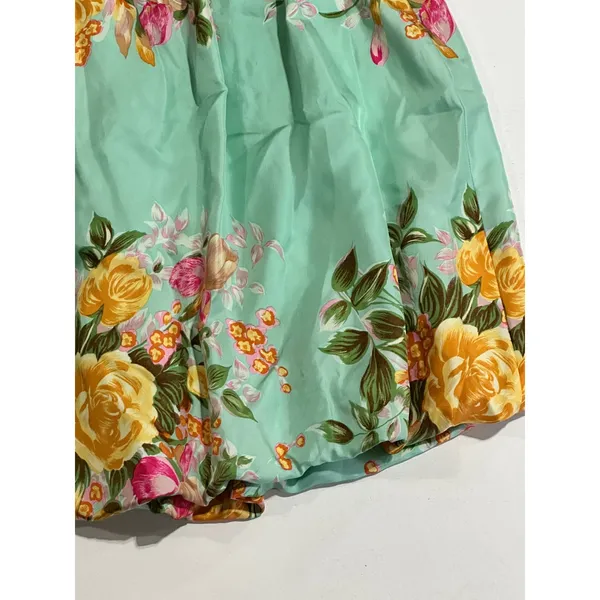 Vintage Y2K Plenty Silk Strapless Floral Bubble Hem Mini Dress Size 8 FLAW - Image 5