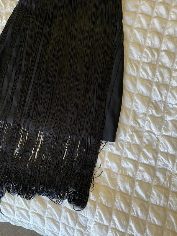 Rikki Black Fringe Flapper Dress - Image 8