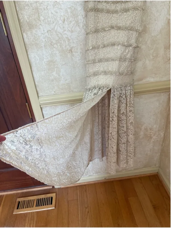 BHLDN Cream Lace Tiered Midi Dress Size M Romantic Boho Chic Wedding Guest Party - Image 14