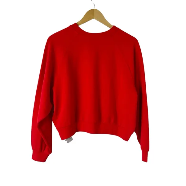 Levis‎ Cropped Pullover Logo Sweatshirt Size Small Red - Image 3
