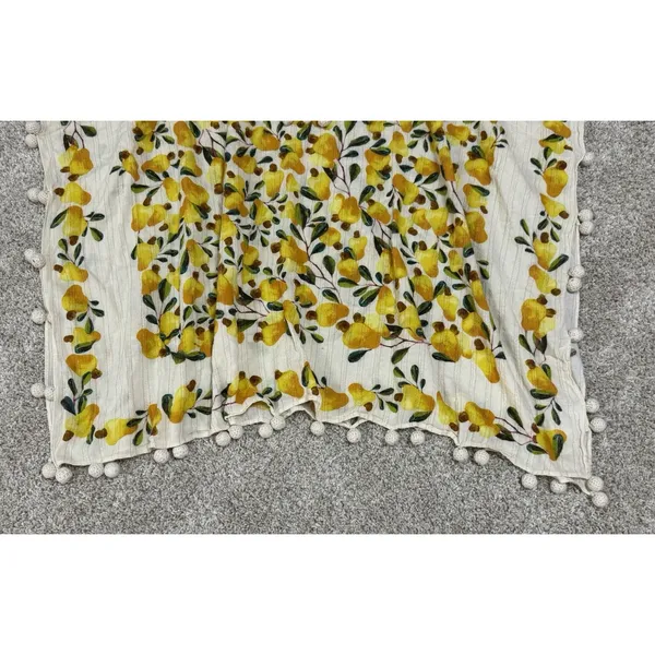 Farm Rio Pear Crochet Pom Pom Beach Cover Up Kaftan Summer Oversized Size S - Image 3