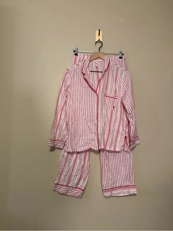 Victoria's Secret Candy Cane Striped Pajama Set Size Medium - Image 2