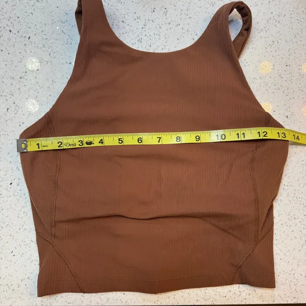 Lululemon Align High-Neck Ribbed Tank Top Built-in Bra Roasted Brown Size 4 Yoga - Image 4