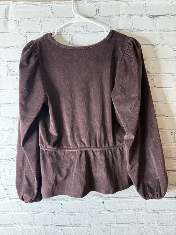 NWT madewell corduroy tie front faux wrap peplum top small - Image 7