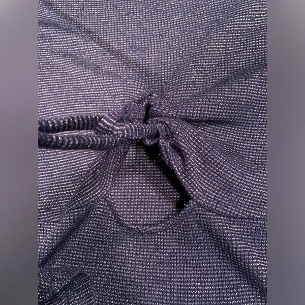 Free people intimately say when Long Sleeve Top ruffle sleeves blue metallic - Image 9