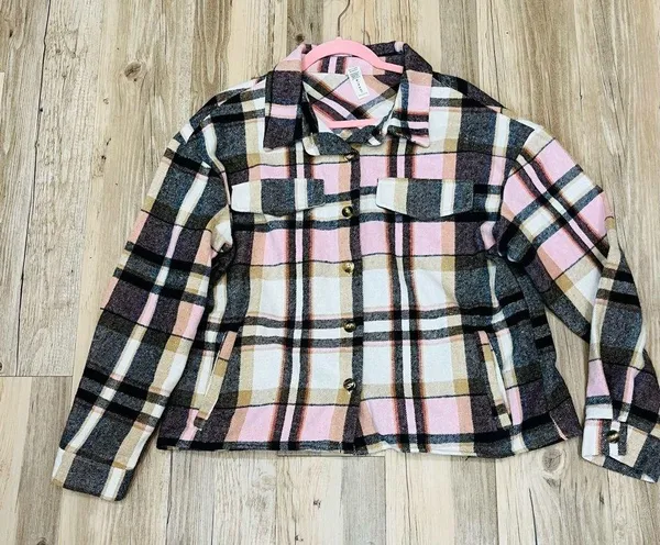 Molly B boutique Plaid Shacket - Pink and Brown jacket shirt size XL - Image 4