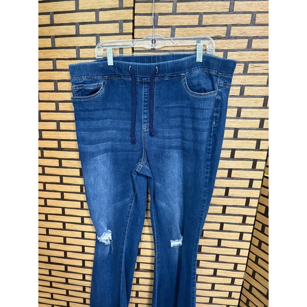 YMI‎ Pull On Drawstring Waist Flare Leg Jeans Size XL - Image 4