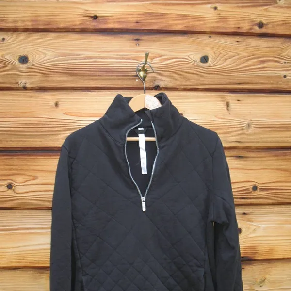 Lululemon Black Forever Warm Quilted Pullover Sweatshirt - Image 5