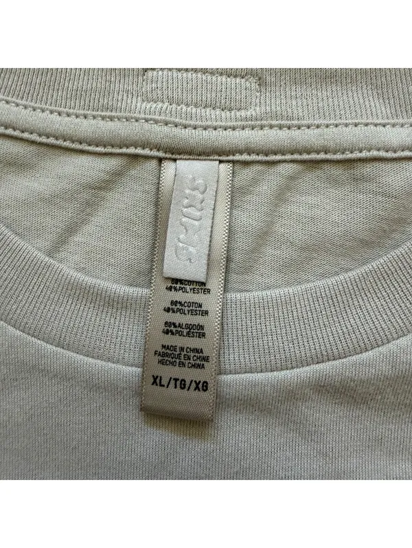 Skims Relaxed Long Sleeve T-Shirt Crewneck Shirt Top Cotton Tan Women's Size XL - Image 3
