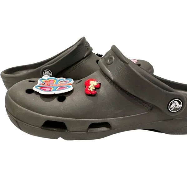 Crocs Classic Clog Women's 10 Slate Grey Includes All Charms‎ Princess Unicorn - Image 7