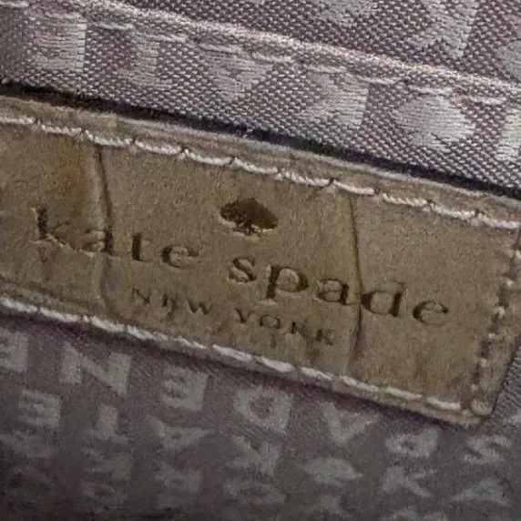 Kate Spade Perri Lane Rosey Beige Croc Embossed Leather Camera‎ Crossbody Bag - Image 9
