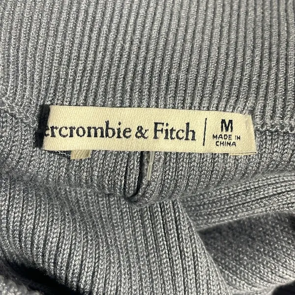 Abercrombie & Fitch High Waisted Ribbed Kick Flare Sweater Pants Blue/Gray NWOT - Image 6