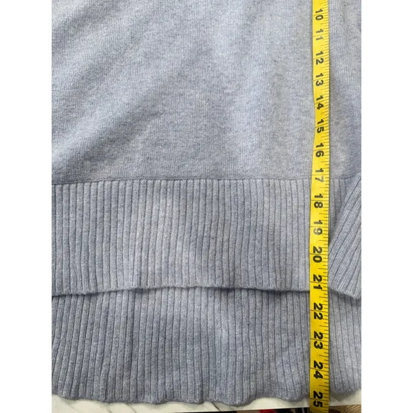 Club Monaco Womens Blue Wool Alpaca Blend Mock Neck High Low Sweater XS - Image 4