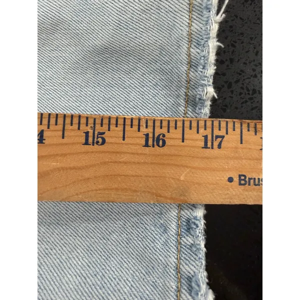 Levis Premium Womens Light Wash Denim Mini Skirt High Rise Raw Hem‎ Size 24 - Image 8