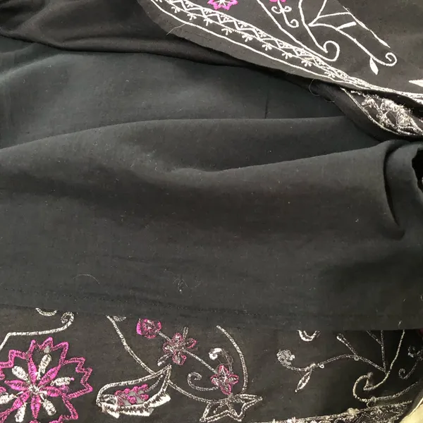 Vintage 90s y2k Amanda smith floral‎ embroidered black pink skirt waist 38” - Image 8