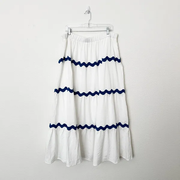 [PrettyGarden] White Blue Matching Set Crop Tank Maxi Skirt Summer NWOT Size XXL - Image 5