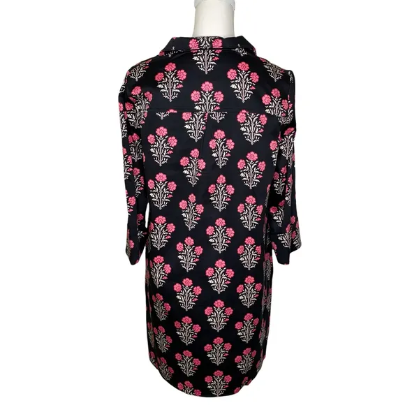 Tuckernuck Megan Black Pink Dahlia Floral Shift Mini Dress Size S - Image 4
