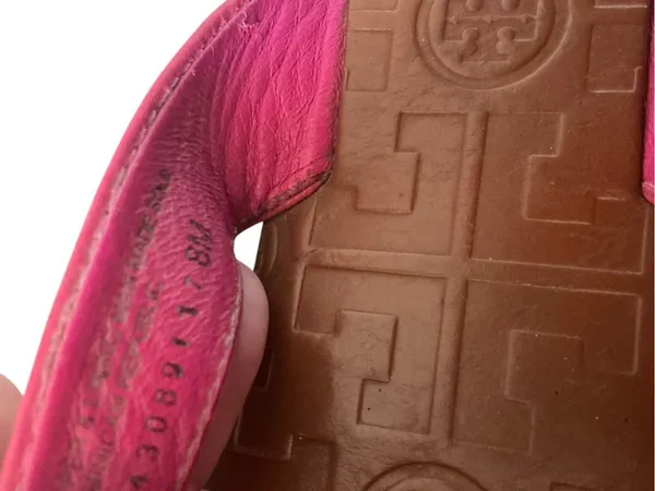 Tory Burch Thora leather thong sandals t-strap size 8 hibiscus - Image 5