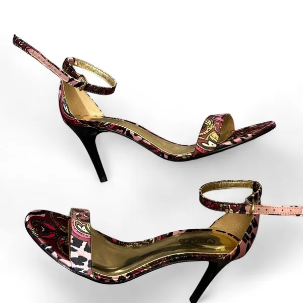 Carlos Santana Sunset Paisley‎ Heels 7M Y2K Pink Gold Stiletto - Image 5