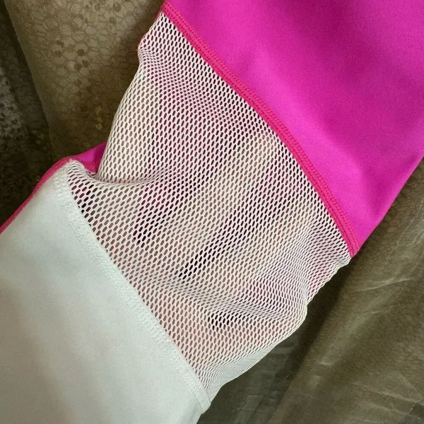 White Fox Active Alexis‎ Hot Pink Fuchsia Panel Leggings Large NWT - Image 7