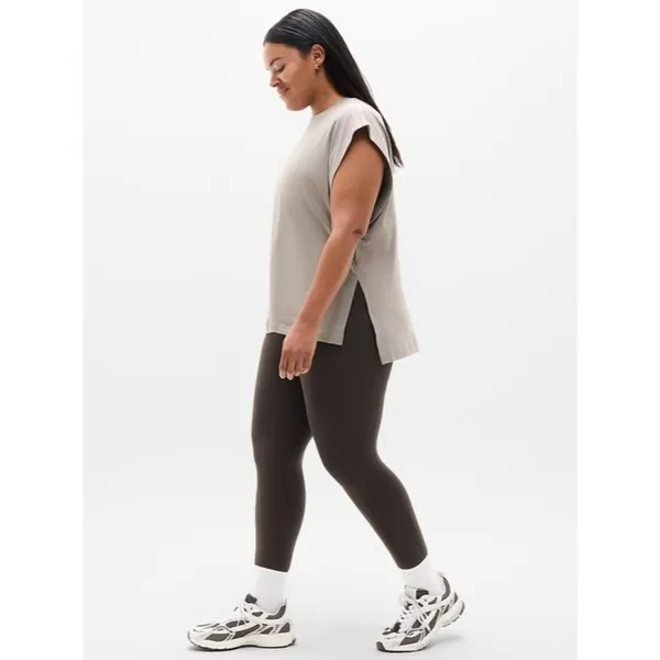 New Athleta M True Cotton Oversized Dolman Muscle Tee Mortar Mushroom Medium - Image 4
