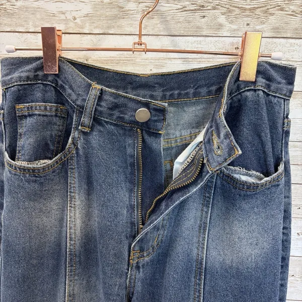 Cider Womens XS Jeans High Waist Cargo Carpenter Utility Wide Leg Y2K Med. Wash‎ - Image 2